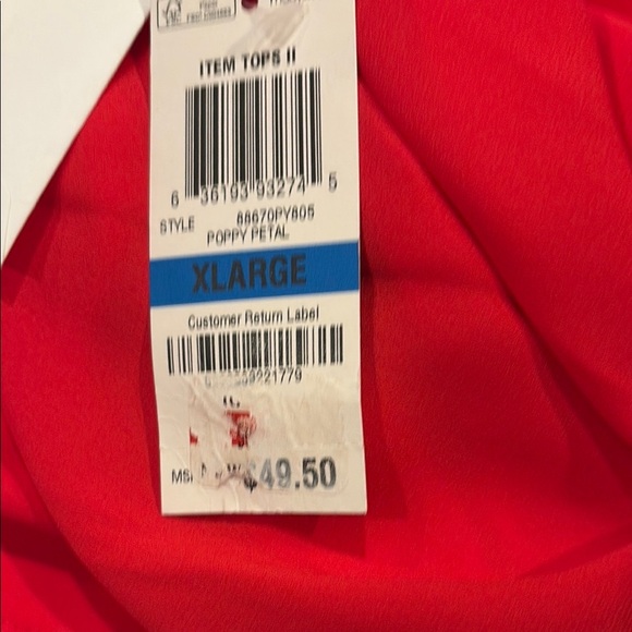 Style & Co Red Sleeveless Button-Up Top - New with tags - Picture 4 of 5